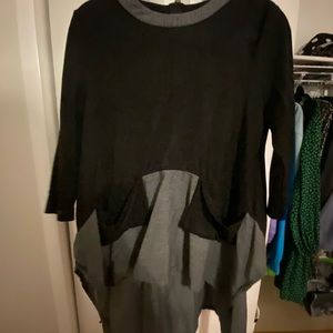 Pocketed High Low Shirt